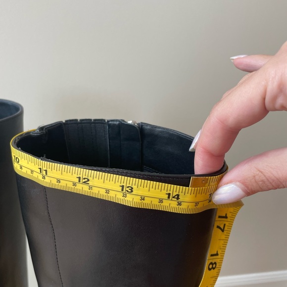 High Knee Leather Boots 9.5 - for skinny legs - Picture 4 of 15